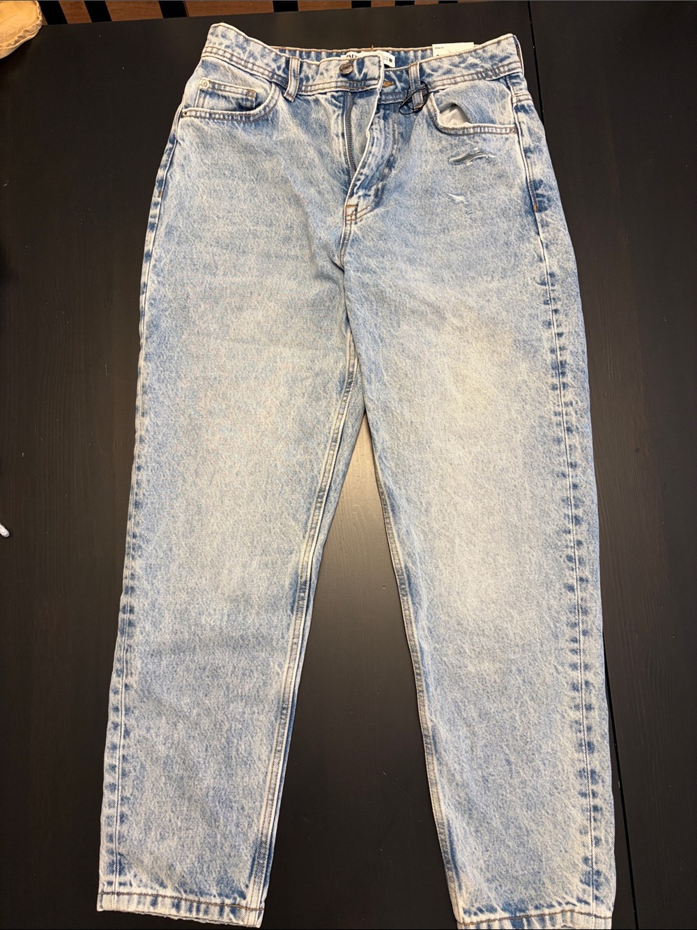 Zara Light Blue Women's Straight Leg Jeans